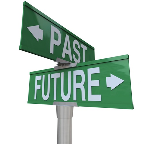 Signs pointing to the past and future, both of which are out of your control