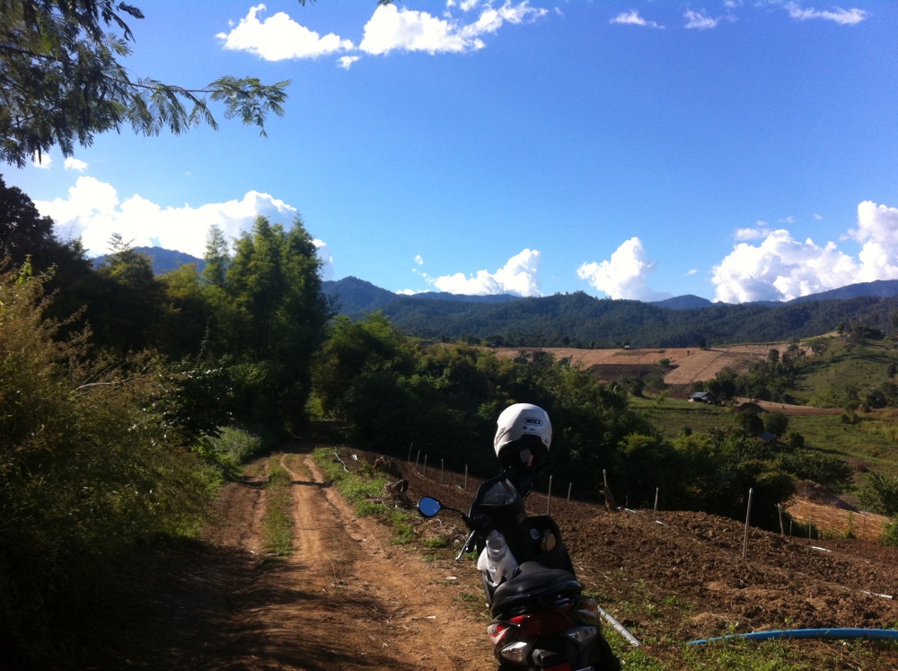 Road trip through farms in Pai, Thailand