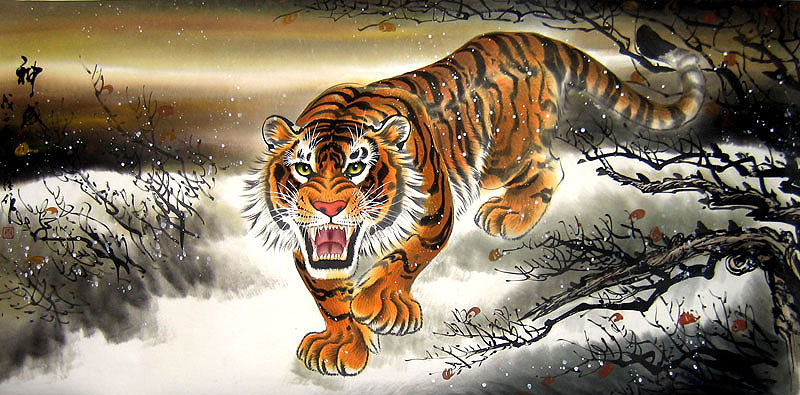 Chinese tiger painting