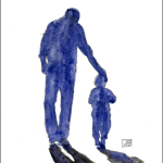 Painting of a father and son