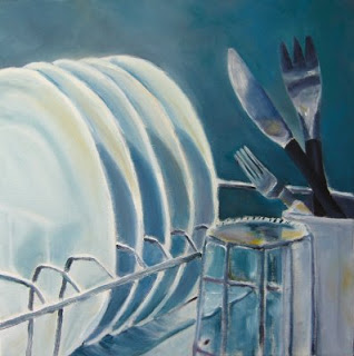 A painting of clean dishes