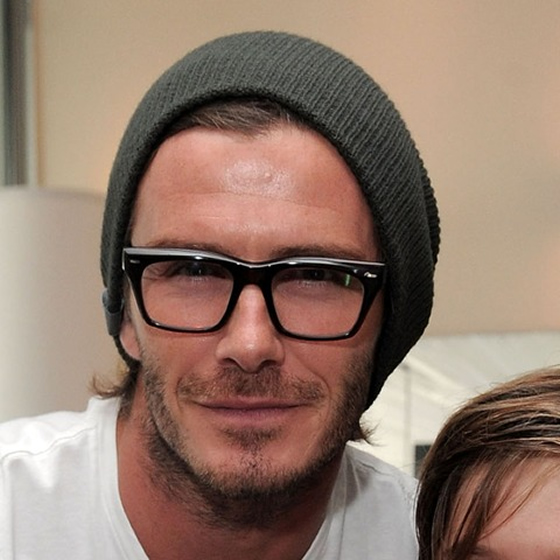 David Beckham wearing glasses