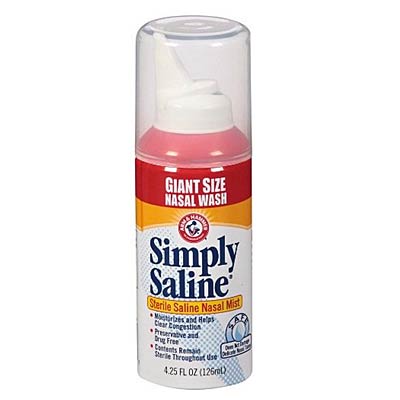 Saline nasal spray