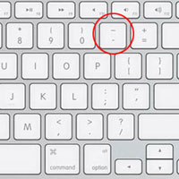 The dash key on a keyboard