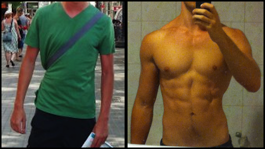 Before and after working out transformation picture