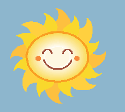 A smiling sun to represent the positive mood and euphoria that comes from modafinil