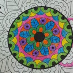Partially coloured in image in a colouring book